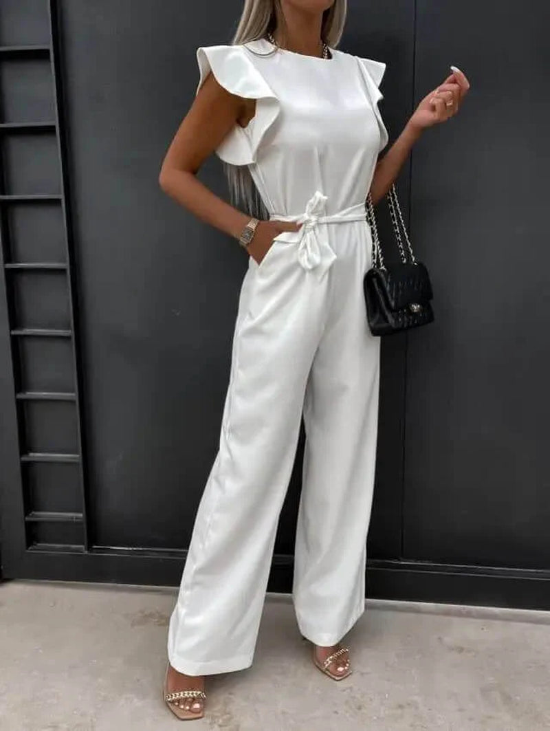 Yessica| conjunto  Elegante Para Mujer Con Pantalón Ancho Y Cinturón Estilizador | Sofisticado