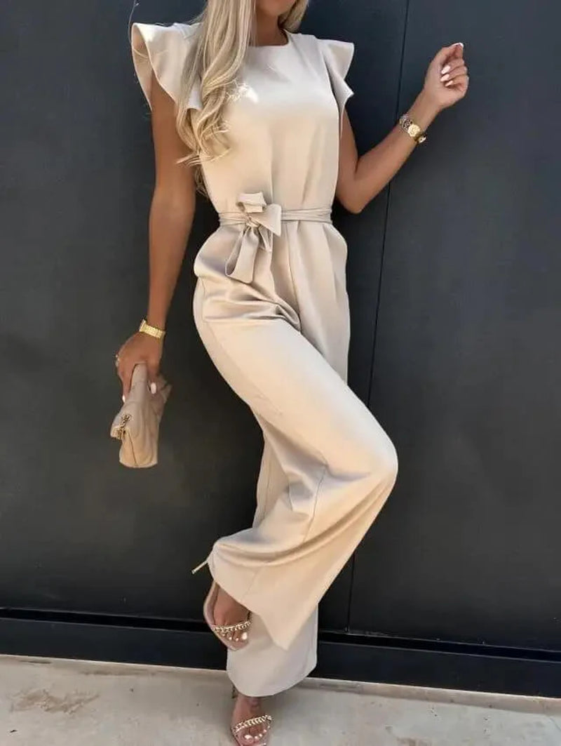 Yessica| conjunto  Elegante Para Mujer Con Pantalón Ancho Y Cinturón Estilizador | Sofisticado