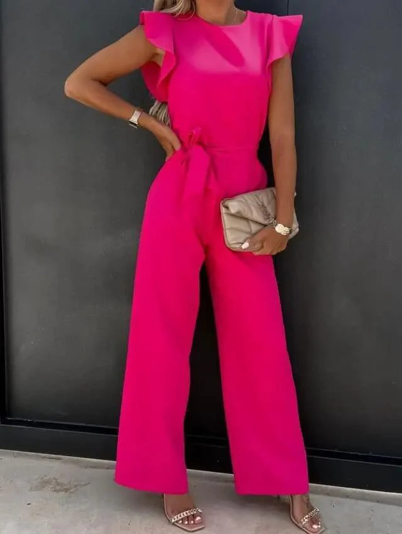 Yessica| conjunto  Elegante Para Mujer Con Pantalón Ancho Y Cinturón Estilizador | Sofisticado