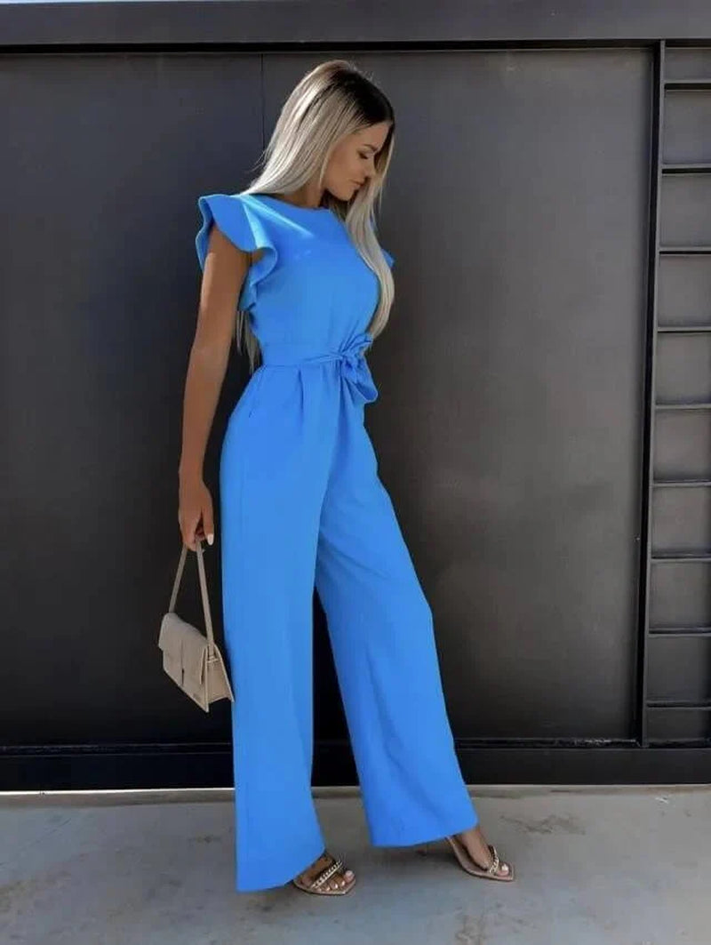 Yessica| conjunto  Elegante Para Mujer Con Pantalón Ancho Y Cinturón Estilizador | Sofisticado