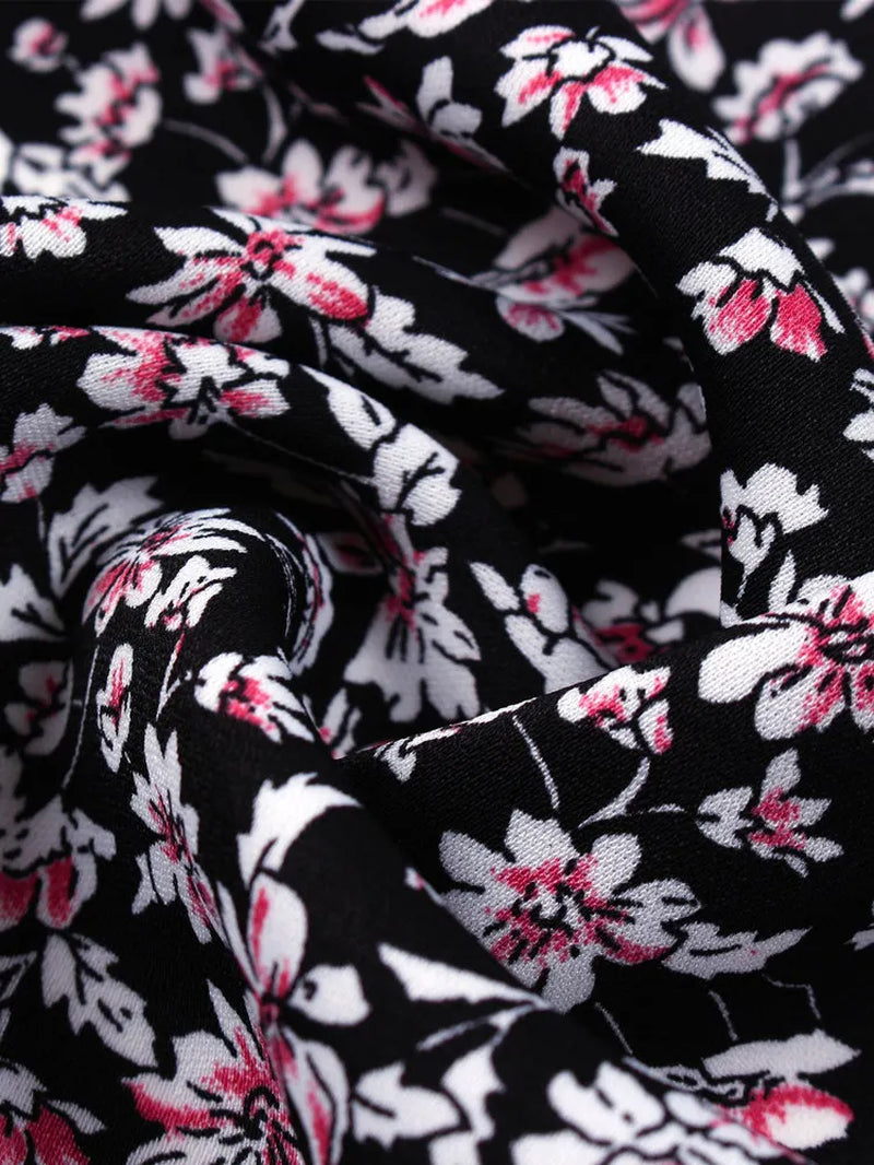 Spring Autumn Long Bandage Print Dress for Women V Neck Full Sleeve Hight Waist Winter Maxi Dresses Ladies Elegant
