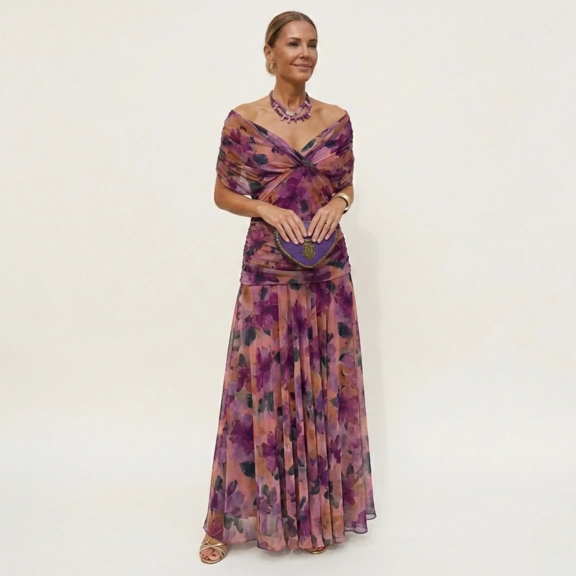 Vestido Largo Mujer Elegante Fluido – Escote V Y Diseño Sofisticado