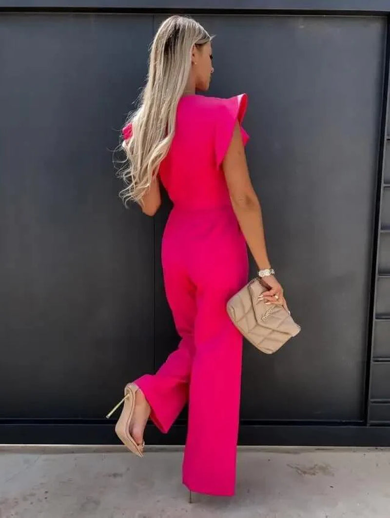 Yessica| conjunto  Elegante Para Mujer Con Pantalón Ancho Y Cinturón Estilizador | Sofisticado